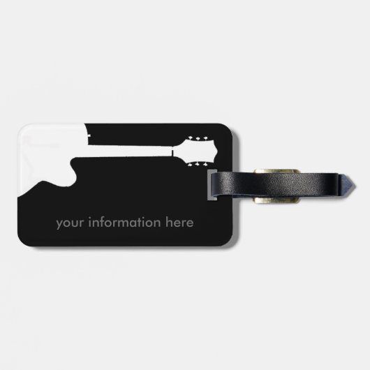 トラベルロックギターパーソナライズされた音楽 ラゲッジタグ (裏面横)