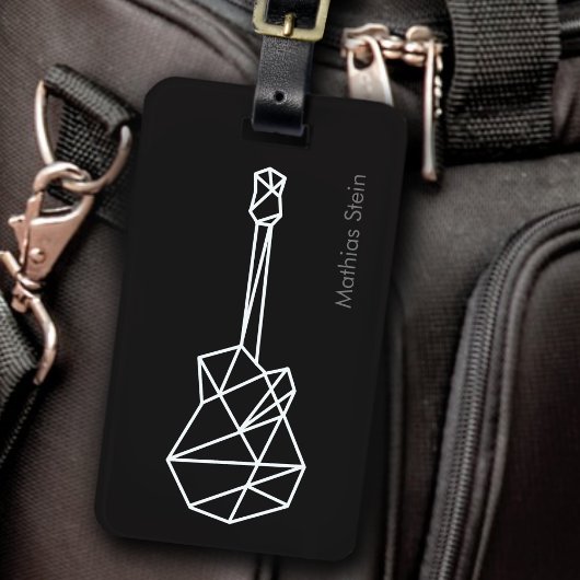 トラベルロックギターミュージックブラック ラゲッジタグ