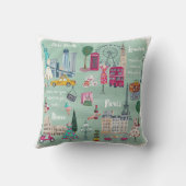 トラベルロンドンニューヨークパリ |コットン装飾用クッション クッション (裏面)