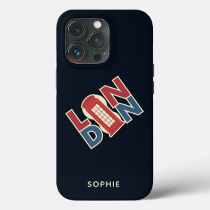 トラベルワールドシティーズ ロンドン ブルー レッド フォンボックス iPhone 13 PROケース