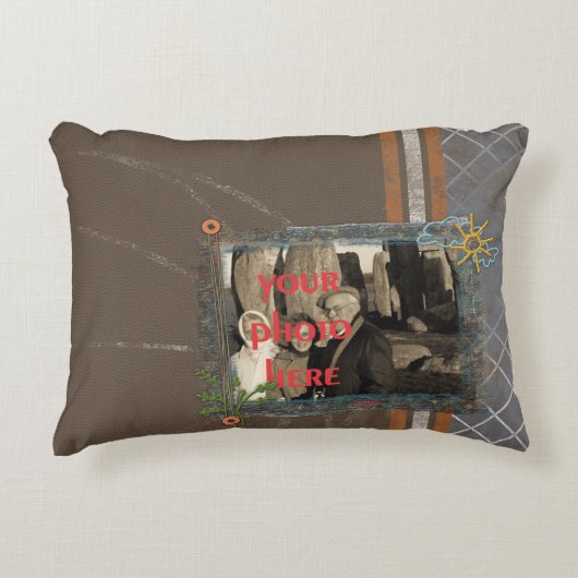 トラベルワールドフレームフォト アクセントクッション (正面)