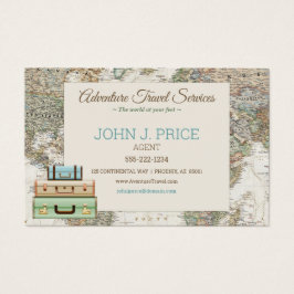 トラベルワールドマップエージェントモダンブラウンブルーベージュ