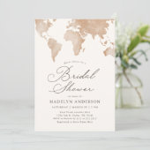 トラベルワールドマップブライダルシャワー 招待状 (スタンド正面)