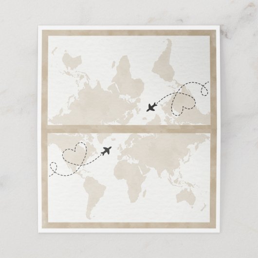 トラベルワールドマップベビーシャワー座席表 プレイスカード (外部開封)