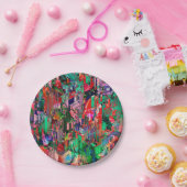 トラベルワールド抽象芸術シティ建物スカイライン ペーパープレート (パーティー)