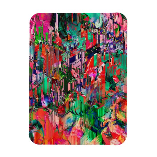 トラベルワールド抽象芸術シティ建物スカイライン マグネット (縦)