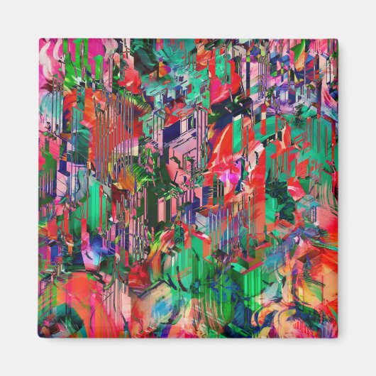 トラベルワールド抽象芸術シティ建物スカイライン マグネット (正面)