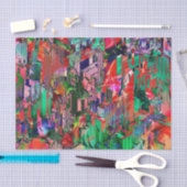 トラベルワールド抽象芸術シティ建物スカイライン 薄葉紙 (クラフト)