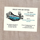 トラベルヴィンテージカー砂漠50th誕生日パーティー 招待状