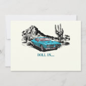 トラベルヴィンテージカー砂漠50th誕生日パーティー 招待状 (裏面)