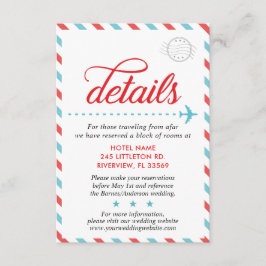 トラベルヴィンテージブルーレッド結婚ズスイート詳細 エンクロージャーカード