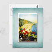 トラベルヴィンテージポスターアマルフィイタリア ポストカード (正面/裏面)