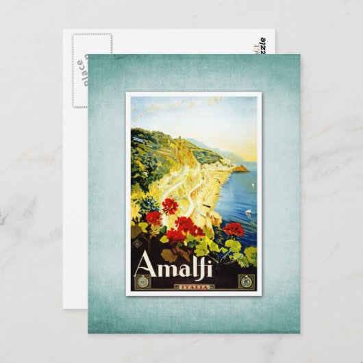 トラベルヴィンテージポスターアマルフィイタリア ポストカード (正面/裏面)