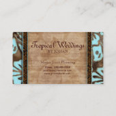 トラベル名刺のカータールズブラウンブルー 名刺 (裏面)