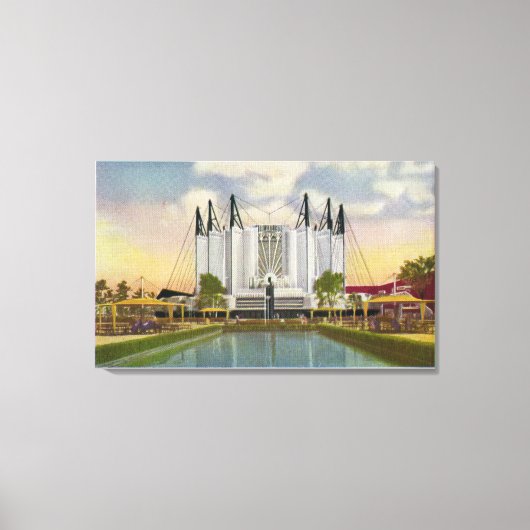 トラベル建物の外部ビュー キャンバスプリント (正面)