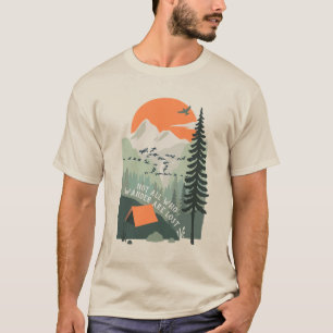 トラベル引用文キャンピングランドスケープレトロアート Tシャツ