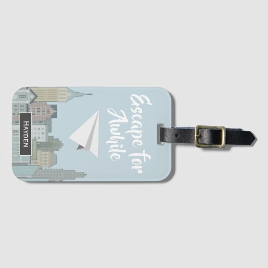 トラベル引用文シティエスケープパーソナライズされた ラゲッジタグ (正面横)