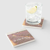 トラベル引用文ホームデコールオンラベンダーフォト ストーンコースター (横)