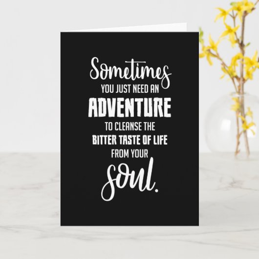 トラベル旅行引用文アドベンチャー引用文ギフトアイディア カード (黄色い花)