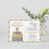 トラベル男女兼用ベビーシャワー招待状 招待状 (スタンド正面)