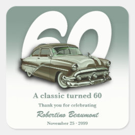 トラベル クラシック グリーン カー 60歳の誕生日 スクエアシール