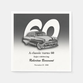 トラベル クラシック グリーン カー 60歳の誕生日 スタンダードカクテルナプキン