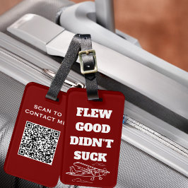 トラベル ジョーク 「Flew Good Didn’t Suck(飛んでよかった、ひどくなかった)」 ラゲッジタグ