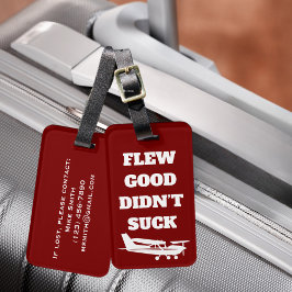 トラベル ジョーク 「Flew Good Didn’t Suck」 飛行機 ラゲッジタグ