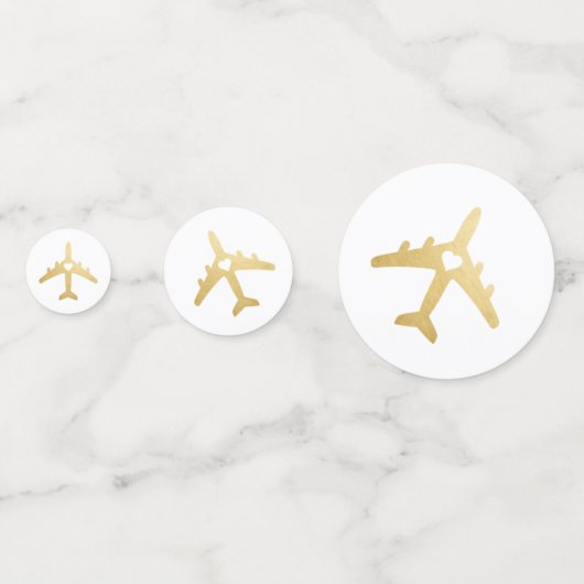 トラベル テーマ ピンク飛行機 ハート アドベンチャー コンフェッティ (正面)