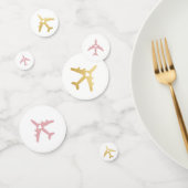 トラベル テーマ ピンク飛行機 ハート アドベンチャー コンフェッティ (グループ)