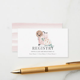 トラベル ピンク スーツケース ブライダル シャワー レジストリー エンクロージャーカード