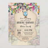 トラベル ブライダルシャワー 招待状 (正面/裏面)