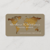 トラベ国際的ルエージェントの世界地図エレガント 名刺 (正面)