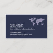 トラベ国際的ルエージェントジェットの世界地図 名刺 (裏面)