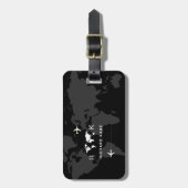 トラベ国際的ルブラック ラゲッジタグ (正面縦)