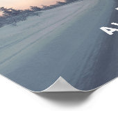 トラベ感動的ル引用文ピンクグレー自然写真 ポスター (角)