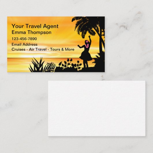 トラベ最高のルエージェントの名刺テンプレート 名刺 (正面/裏面)