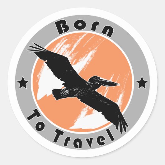 トラベ生まれルクラシックにステッカー ラウンドシール (正面)