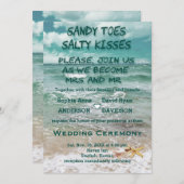 トラベ魅力的ルビーチ目的地Starfish結婚ズ 招待状 (正面/裏面)