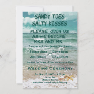 トラベ魅力的ルビーチ目的地Starfish結婚ズ 招待状