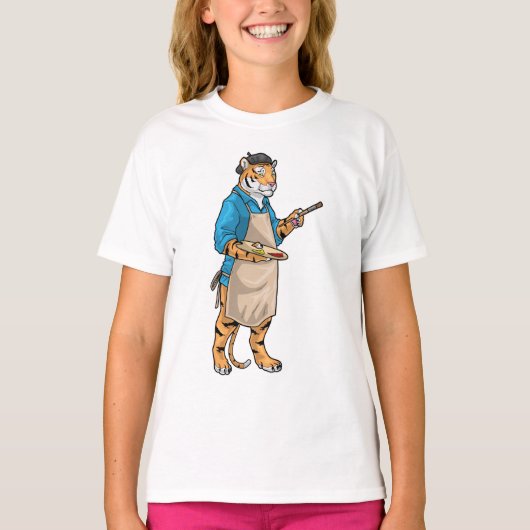 トラペインタペイントブラシペインティング Tシャツ (正面)