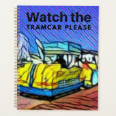 トラムの車とサニーシーガルの食べフライドポテトを見る プランナー手帳 (正面)