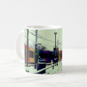 トラムストライプの、橋 コーヒーマグカップ (正面左)