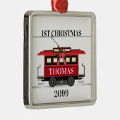 トラムトロリー路面電車1stクリスマスキープサケ メタルオーナメント (右)