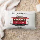 トラムトロリー路面電車1stクリスマスキープサケ ランバークッション (ブランケット)