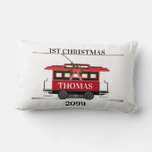 トラムトロリー路面電車1stクリスマスキープサケ ランバークッション (裏面)