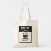 トラム右車線のみ道路標識トートバッグ トートバッグ (裏面)