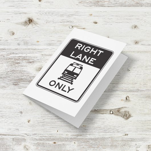 トラム右車線のみ道路標識 カード