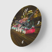 トラム·トレイン-ブラックプール·イルミネーションズ·クロック ラウンド壁時計 (傾斜)