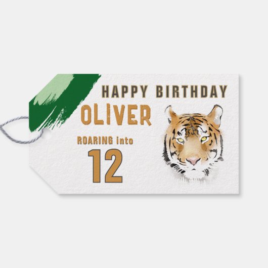 トラモダンガーヘッドウォーターカラージャングル誕生日 ギフトタグ (裏面横)